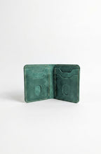 The Heritage Leather Vertical Bi-Fold Card Holder Gauguin Green