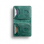 The Heritage Leather Vertical Bi-Fold Card Holder Gauguin Green