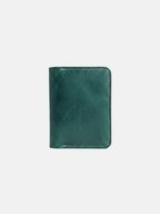 The Heritage Leather Vertical Bi-Fold Card Holder Gauguin Green
