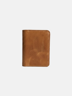 The Heritage Leather Vertical Bi-Fold Card Holder Rothko Brown