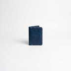 The Heritage Leather Vertical Bi-Fold Card Holder Van Gogh Blue