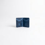 The Heritage Leather Vertical Bi-Fold Card Holder Van Gogh Blue