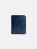 The Heritage Leather Vertical Bi-Fold Card Holder Van Gogh Blue