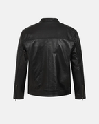 Lightweight Black Nappa Leather Biker Racer Jacket