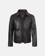 Men's Dark Brown Rub Off Aged Finish Leather Jacket