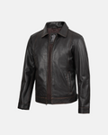 Men's Dark Brown Rub Off Aged Finish Leather Jacket