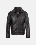 Men's Dark Brown Rub Off Aged Finish Leather Jacket