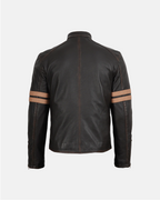 Men's Dark Brown Ruboff FNR Biker With Dual Strips