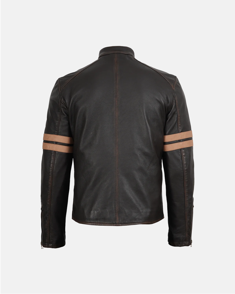 Men's Dark Brown Ruboff FNR Biker With Dual Strips