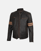 Men's Dark Brown Ruboff FNR Biker With Dual Strips