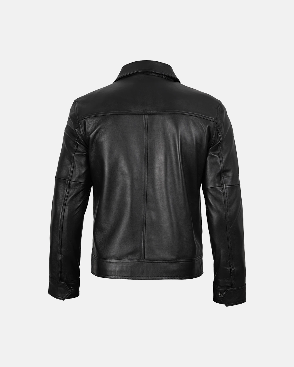 Men's Real Leather Classic Black Harrington Jacket