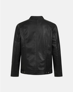 Premium Cafe Racer Leather Jacket Black Classic Men