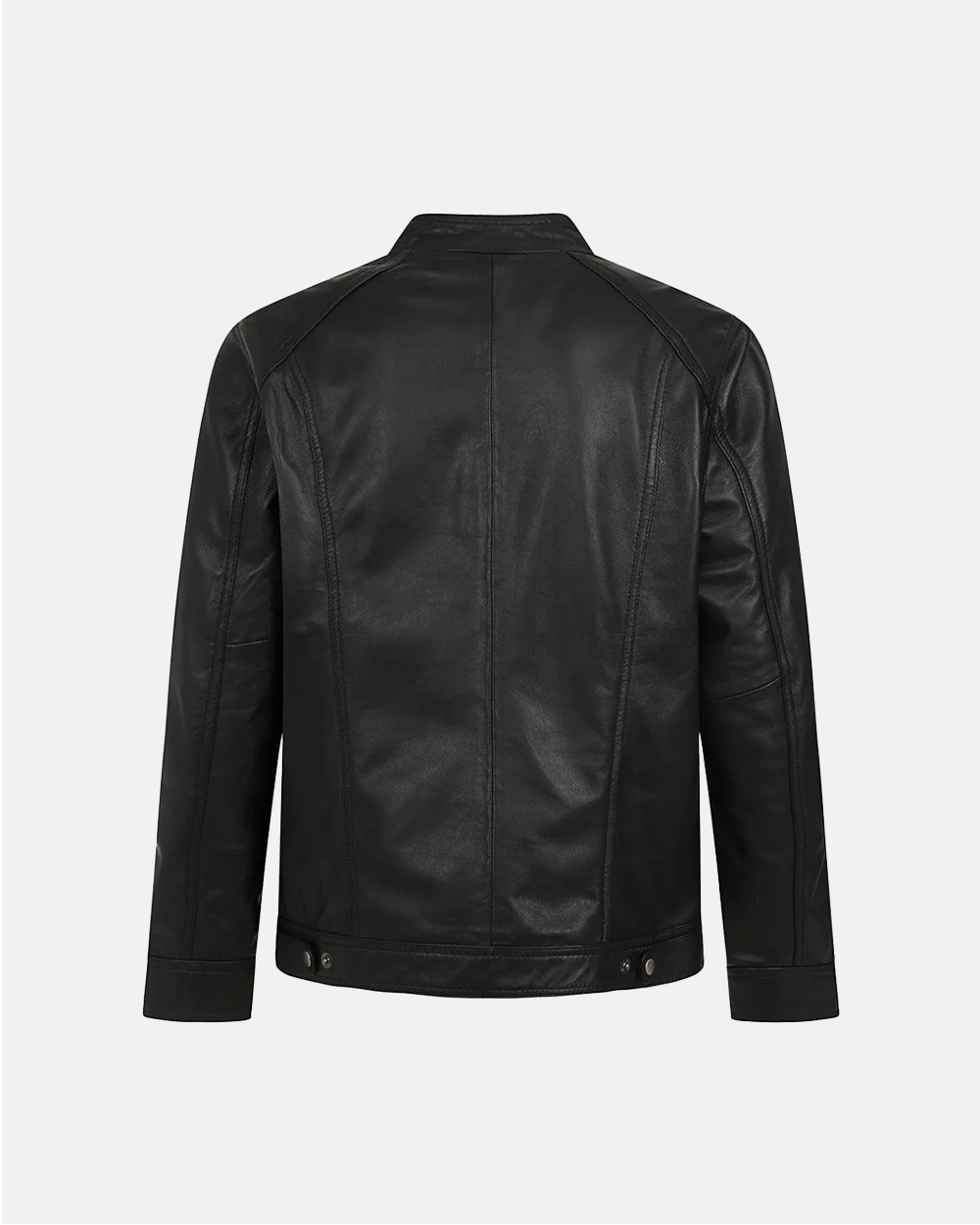 Premium Cafe Racer Leather Jacket Black Classic Men