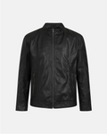 Premium Cafe Racer Leather Jacket Black Classic Men