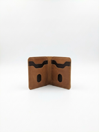 The Heritage Leather Vertical Bi-Fold Card Holder Rothko Brown