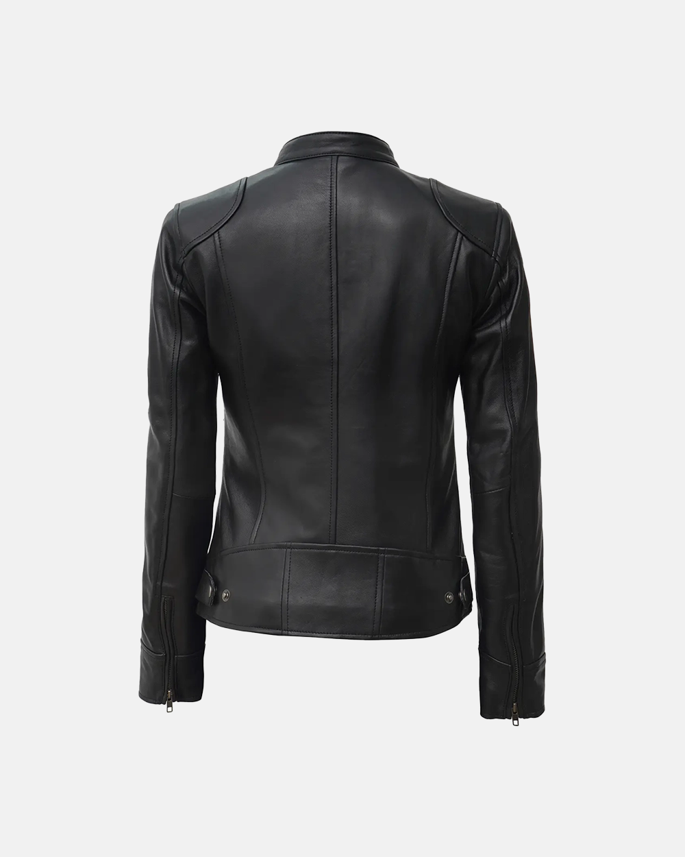 Women's Black Lambskin Leather Biker Jacket