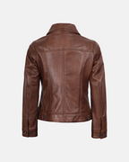 Women's Fernando Cognac Brown Leather Jacket