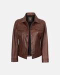 Women's Fernando Cognac Brown Leather Jacket