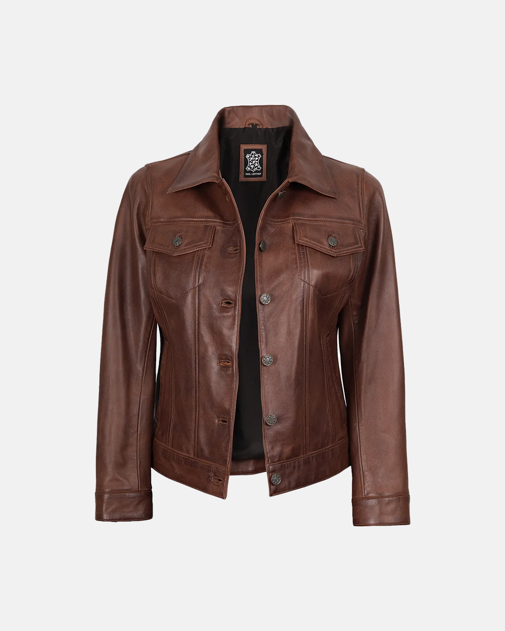 Women's Fernando Cognac Brown Leather Jacket