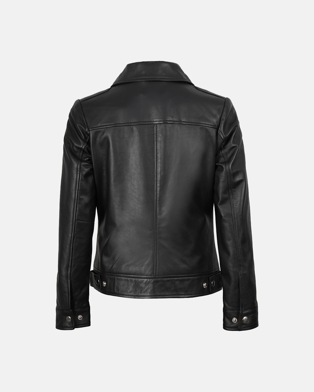 Women's Harrington Style Black Leather Jacket