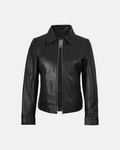 Women's Harrington Style Black Leather Jacket